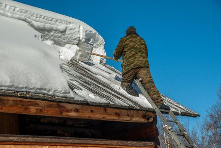 Snow removal roofing scale