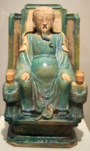 Zhenwu and attendants, China, Qing dynasty, 18th century, glazed stoneware, HAA photo