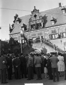 Zesde Lustrum Nijmeegs Studentenkorps , intocht Keizer Karel de Grote in Nijmege, Bestanddeelnr 906-4647