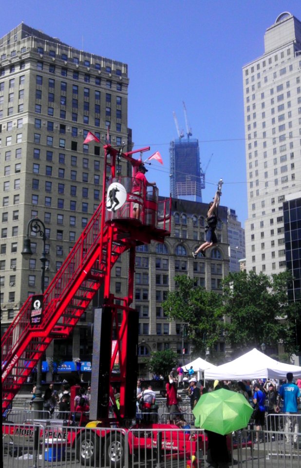 Zipline trailer tower Foley Sq jeh