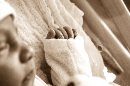 Infant newborn hand