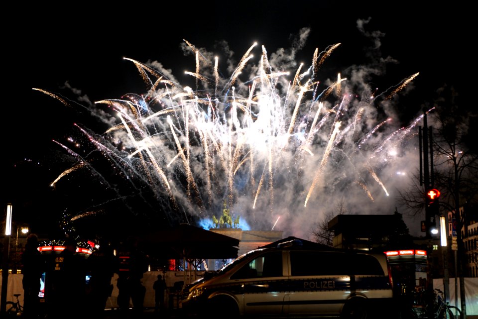 ZDF new year TV show Brandenburg gate for 2021 firework from Unter den Linden 44