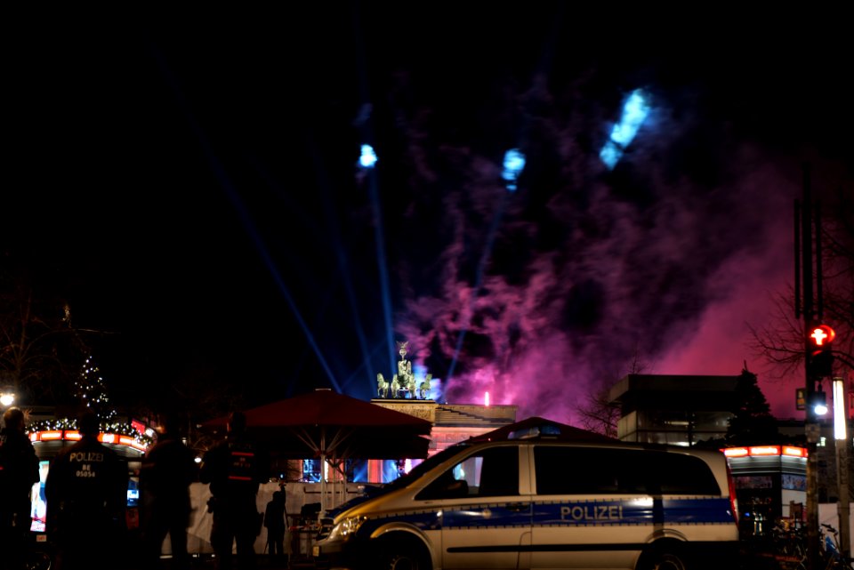 ZDF new year TV show Brandenburg gate for 2021 firework from Unter den Linden 30