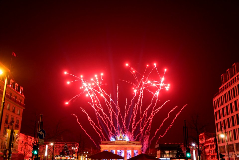 ZDF new year TV show Brandenburg gate for 2021 firework from Unter den Linden 07