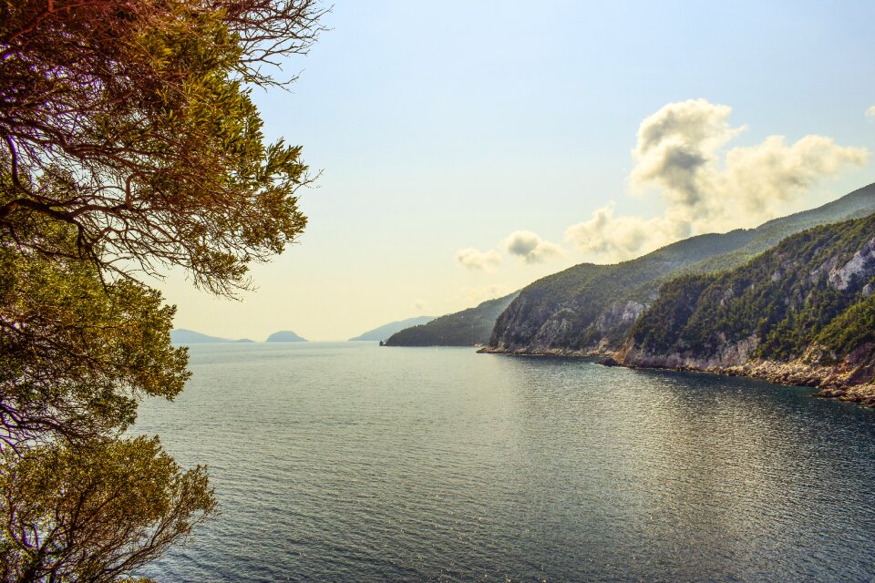 Landscape mountains coast