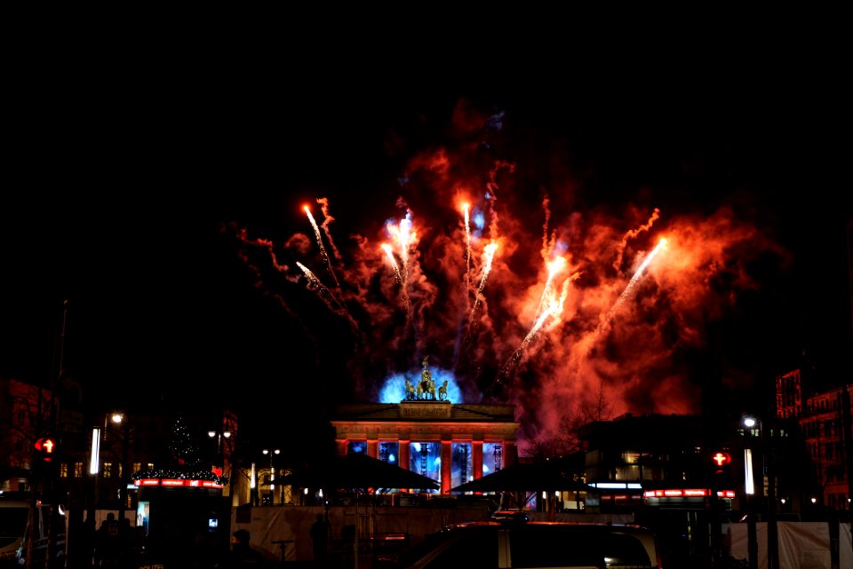 ZDF new year TV show Brandenburg gate for 2021 firework from Unter den Linden 19