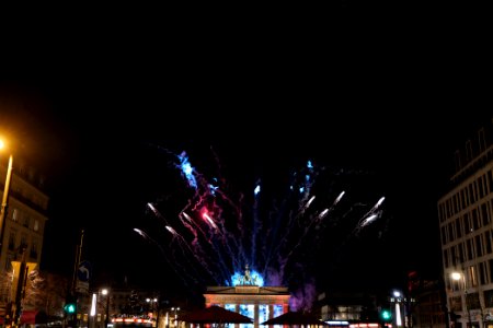 ZDF new year TV show Brandenburg gate for 2021 firework from Unter den Linden 13