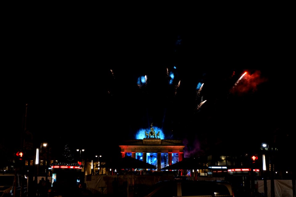 ZDF new year TV show Brandenburg gate for 2021 firework from Unter den Linden 20