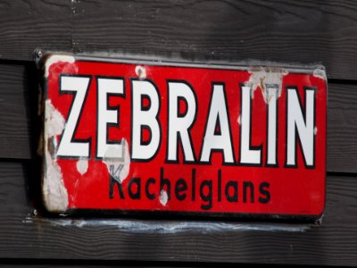 Zebralin emaille reklame bord
