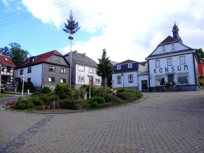 Zentraler Platz von Friedersdorf, Thüringen
