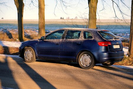 Audi blue winter