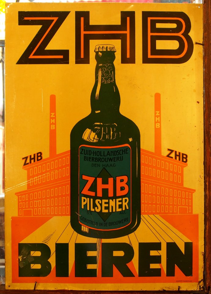 ZHB Bieren metal advertising sign