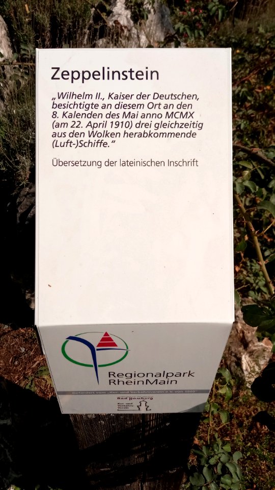 Zeppelinstein Bad Homburg Infotafel
