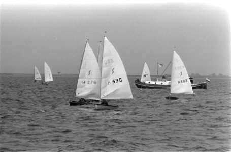 Zeilen Flevorace op IJsselmeer, start in Enkhuizen, Bestanddeelnr 924-7957