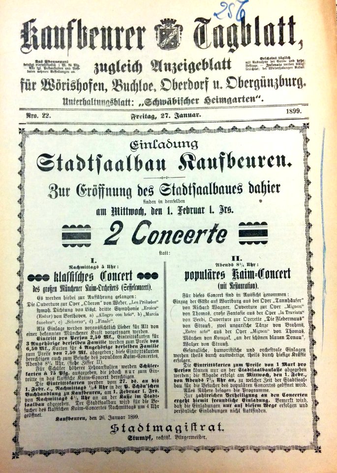 Zeitungsausschnitt Kaim-Konzert KF Stadtsaal