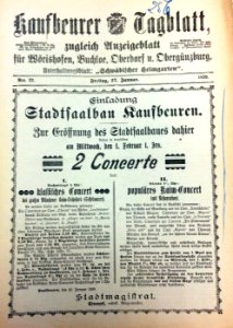 Zeitungsausschnitt Kaim-Konzert KF Stadtsaal