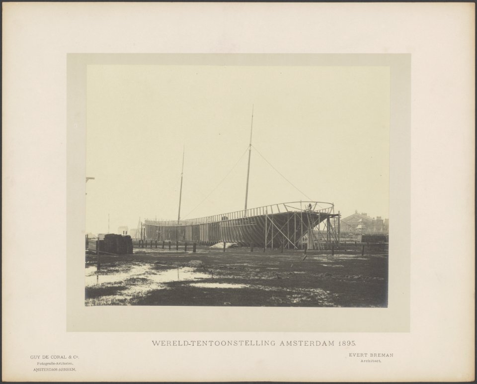 Zeeschip in aanbouw. Architect Evert Breman, Bestanddeelnr 58