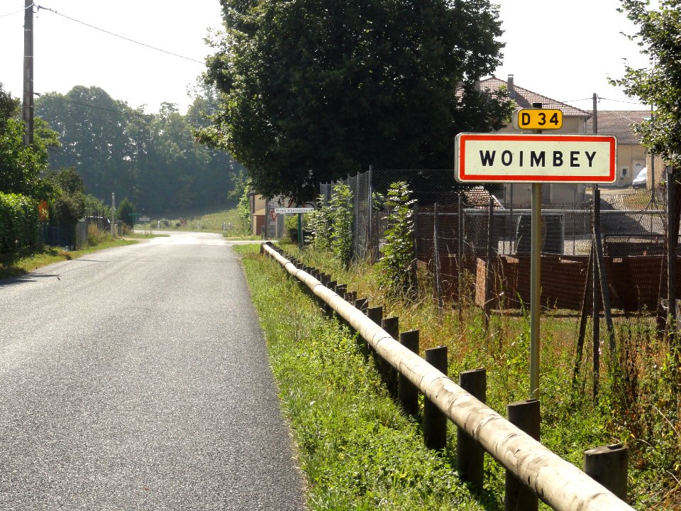 Woimbey (Meuse) city limit sign