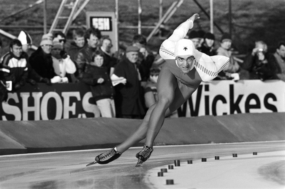 WK Sprint schaatsen in Alkmaar. Boucher in aktie, Bestanddeelnr 931-9580
