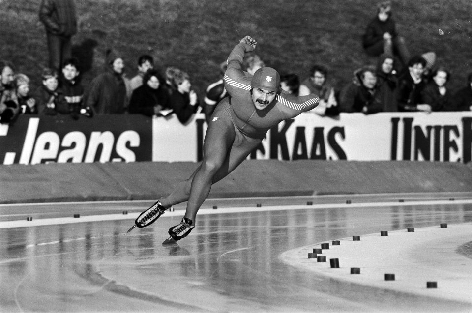 WK Sprint schaatsen in Alkmaar. Frode Ronning in aktie, Bestanddeelnr 931-9583