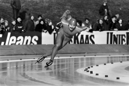 WK Sprint schaatsen in Alkmaar. Frode Ronning in aktie, Bestanddeelnr 931-9583