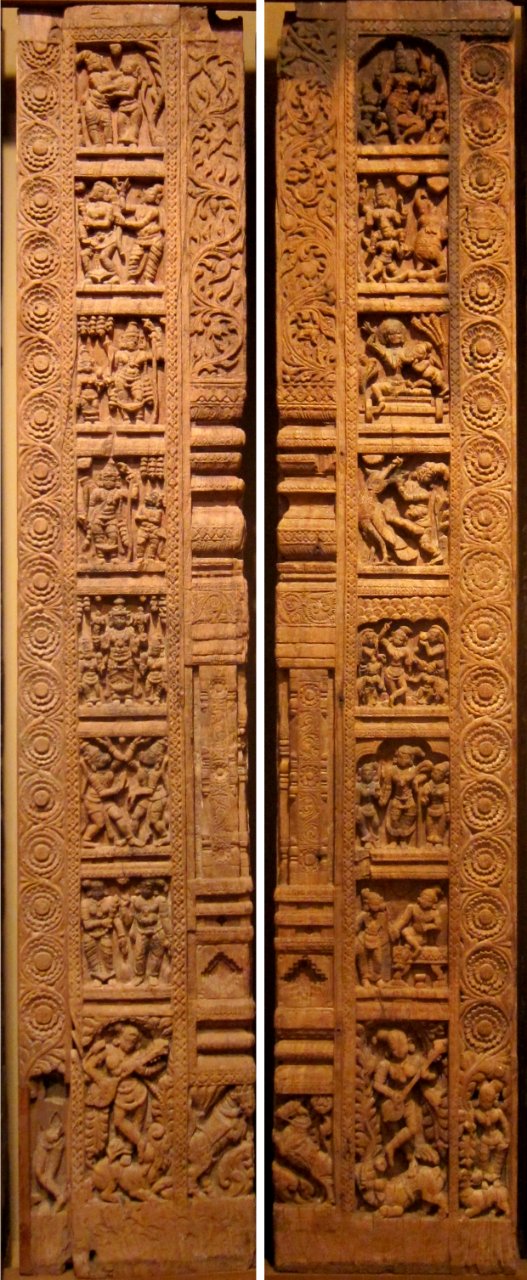 WLA haa Set of Two Temple Wall Panels Tamil Nadu 17th century
