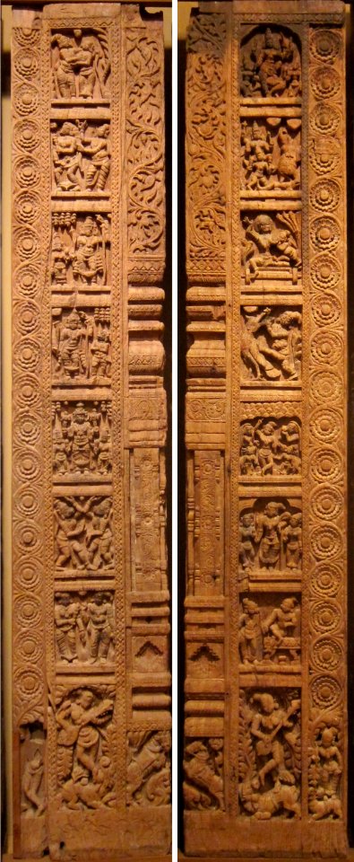 WLA haa Set of Two Temple Wall Panels Tamil Nadu 17th century