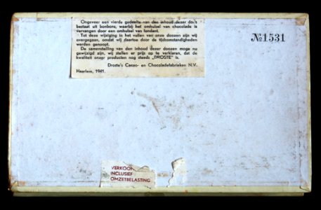 Witte kartonnen Droste Bonbons doos, foto3