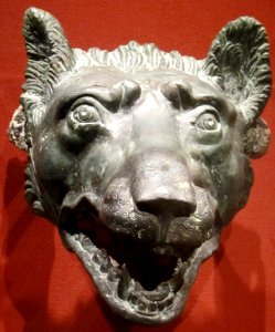 Wolf head, 1-100 CE, bronze, Roman, Cleveland Museum of Art