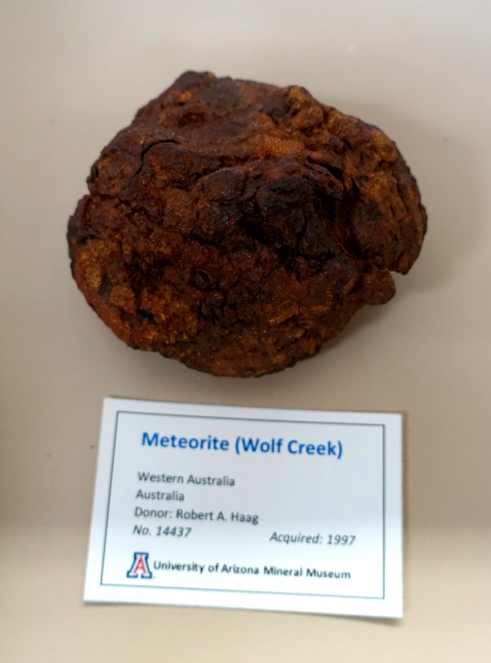 Wolf Creek meteorite, Australia - University of Arizona Mineral Museum - University of Arizona - Tucson, AZ - DSC08498