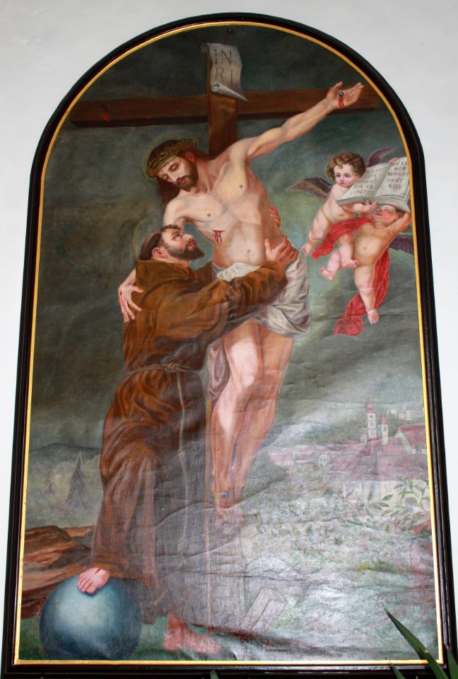 Wolfsberg - Kapuzinerkirche - Franz von Assisi umarmt den gekreuzigten Christus