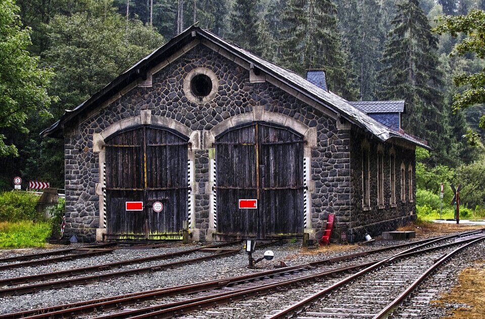 Railway station railway building