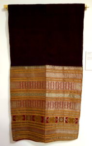 Woman's head cloth (tilakuang), Minangkabau people, Western Sumatra, Indonesia, silk, silver thread - Textile Museum of Canada - DSC00998