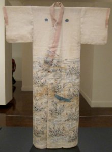 Woman's katabira 18th century, ramie, silk, gilt paper, HMA