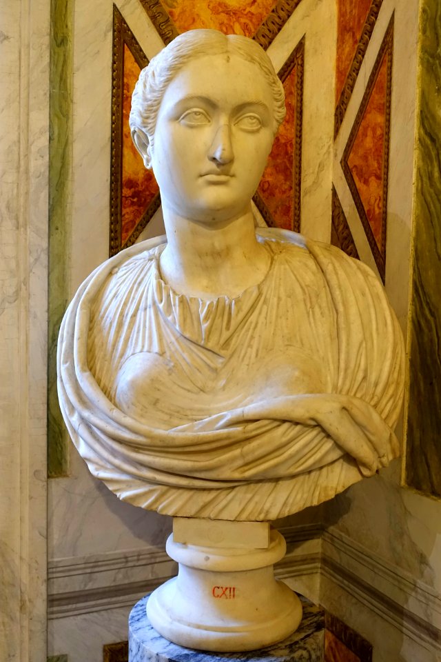 Woman's head, Roman, marble - Galleria Borghese - Rome, Italy - DSC04875