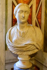 Woman's head, Roman, marble - Galleria Borghese - Rome, Italy - DSC04875
