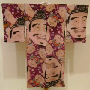 Woman's underkimono (nagajuban) from Japan, 1890-1910, silk, crepe weave, paste-resist dyed, Honolulu Museum of Art