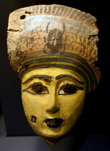 Woman's mummy board fragment, Egypt, probably 200 BC to 100 AD - National Museum of Natural History, United States - DSC00555
