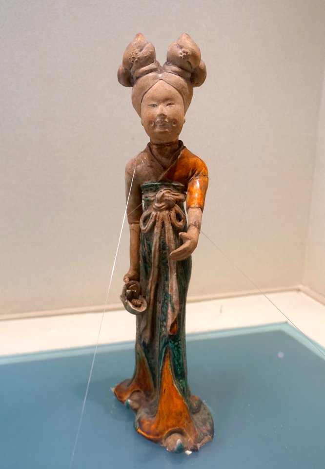 Woman, China, Huangzhi kiln, Gongyi, Henan, Tang dynasty, 618-907 AD, ceramic - Sichuan University Museum - Chengdu, China - DSC06273