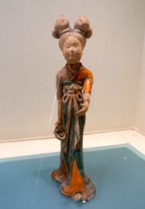 Woman, China, Huangzhi kiln, Gongyi, Henan, Tang dynasty, 618-907 AD, ceramic - Sichuan University Museum - Chengdu, China - DSC06273