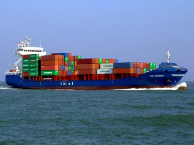 WMS Groningen IMO 9339038 approaching Port of Rotterdam 01-Apr-2007