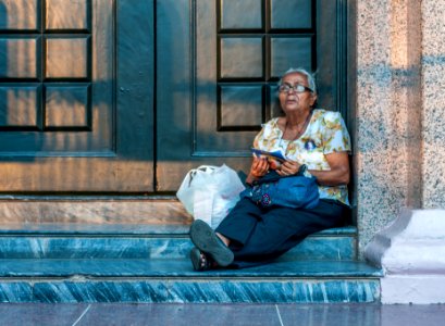 Woman in Chinita Basilica Door photo