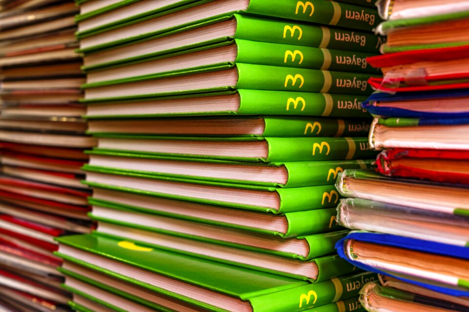 Back to school school books pile