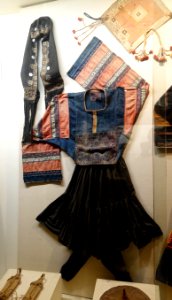 Woman's costume, Lo Lo Hoa, Ha Giang province, view 1 - Vietnam National Museum of Fine Arts - Hanoi, Vietnam - DSC05141