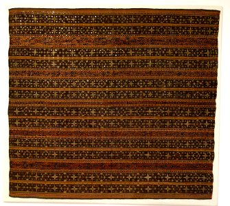 Woman's ceremonial skirt (tapis), Kauer people, Lampung, Sumatra, Indonesia, view 1, early 20th century, cotton, silk, glass mirrors - Textile Museum of Canada - DSC01020