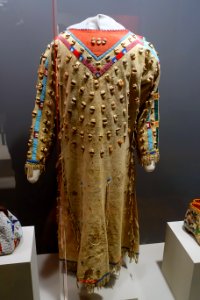 Woman's dress, Crow, c. 1885, elk teeth, bone, glass beads, hide - Portland Art Museum - Portland, Oregon - DSC09138