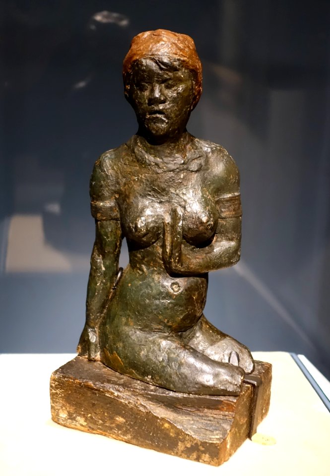 Woman of Martinique, by Paul Gauguin, French, 1889, painted clay, textile, paper, wood, plaster restorations - Princeton University Art Museum - DSC07026
