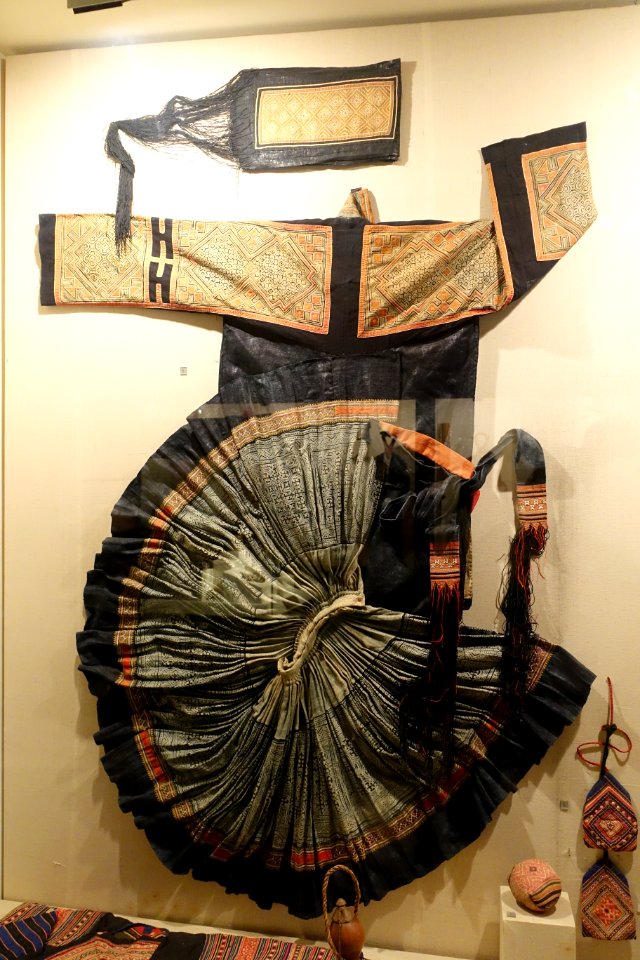 Woman's costume (back of garment), Mong, Lao Cai province - Vietnam National Museum of Fine Arts - Hanoi, Vietnam - DSC05202