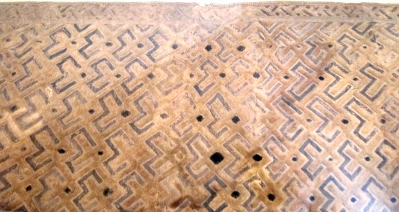 Woman's ceremonial overskirt, Shoowa people, late 19th century, raffia palm fiber, plain weave, cut-pile embroidery, HMA