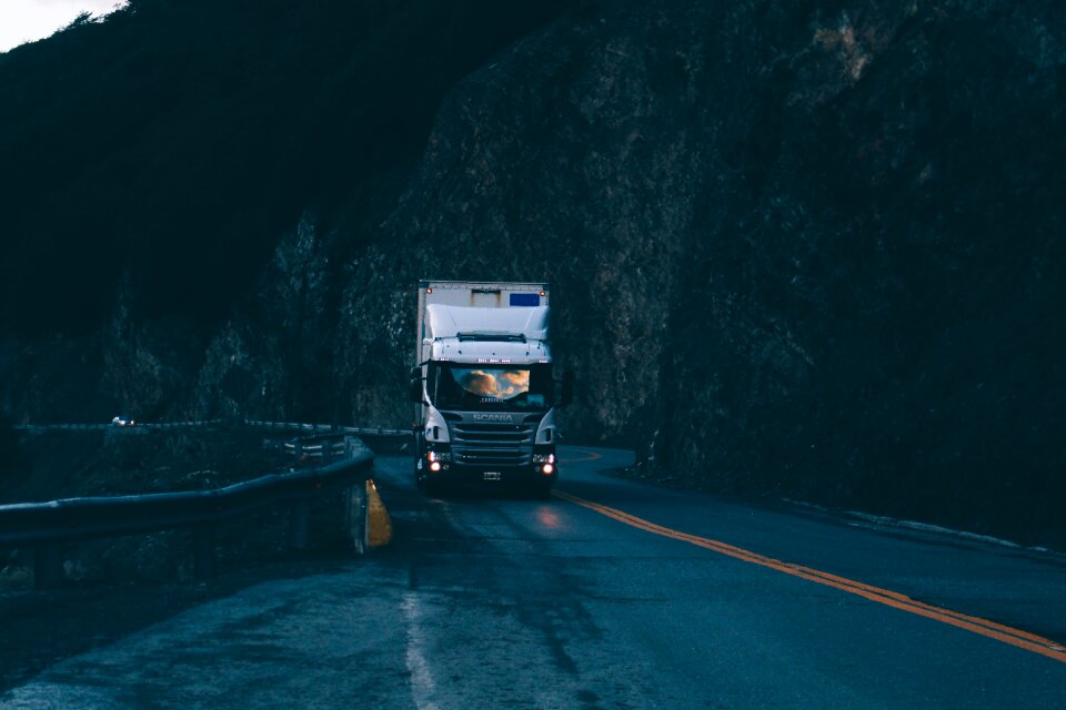 Dark night blue road